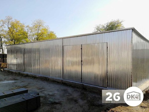 Mobilgarázs/Raktár 12m x 5m Horganyzott - Hátra lejtős tető