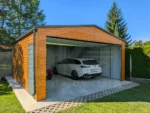 Mobilgarázs 5.5m x 6m multigloss szekcionált kapuval