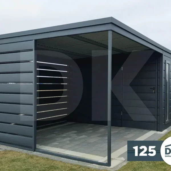 Kerti tároló 5.0 x 2.5 méter hátra lejtős tető Antracitszürke