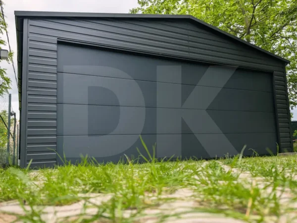 Mobilgarázs 6.0m x 6.0m antacitszürke szekcionált kapuval
