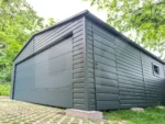 Mobilgarázs 6.0m x 6.0m antacitszürke szekcionált kapuval