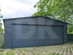 Mobilgarázs 6.0m x 6.0m antacitszürke szekcionált kapuval