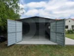 Mobilgarázs antacitszürke 5.0m x 5.0m kétszárnyú kapu multigloss