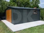 Mobilgarázs antacitszürke 5.0m x 5.0m kétszárnyú kapu multigloss