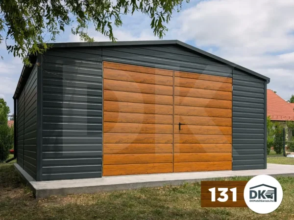 Mobilgarázs antacitszürke 5.0m x 5.0m kétszárnyú kapu multigloss