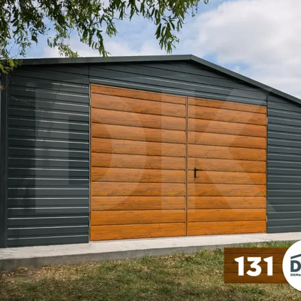 Mobilgarázs antacitszürke 5.0m x 5.0m kétszárnyú kapu multigloss