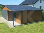 Mobilgarázs előtetővel aranytölgy antracitszürke 9m x 6m