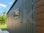 Mobilgarázs hátra lejtős tető 6.0m x 6.0m antacitszürke + dió színű