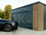 Mobilgarázs hátra lejtős tető 6.0m x 5.8m antacitszürke Winchester színű
