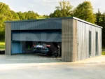 Mobilgarázs hátra lejtős tető 6.0m x 5.8m antacitszürke Winchester színű