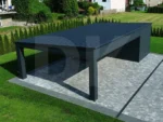 Modern fedett beálló tárolóval 9m x 5.5m antacitszürke
