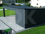 Modern fedett beálló tárolóval 9m x 5.5m antacitszürke