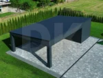 Modern fedett beálló tárolóval 9m x 5.5m antacitszürke