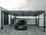 Modern kétszabályos 6x6 m-es kocsibeálló