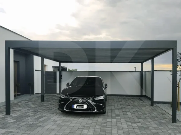 Modern kétszabályos 6x6 m-es kocsibeálló