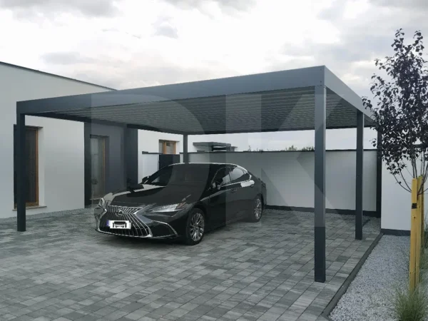 Modern kétszabályos 6x6 m-es kocsibeálló