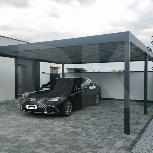 Modern kétszabályos 6x6 m-es kocsibeálló