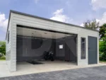Mobilgarázs hátra lejtős tető 6.0m x 5.8m tiszta fehér színű - Image 5