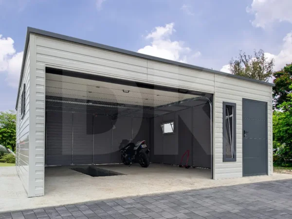 Mobilgarázs hátra lejtős tető 6.0m x 5.8m tiszta fehér színű - Image 5