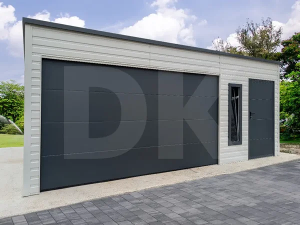 Mobilgarázs hátra lejtős tető 6.0m x 5.8m tiszta fehér színű - Image 4