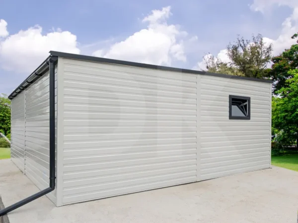 Mobilgarázs hátra lejtős tető 6.0m x 5.8m tiszta fehér színű - Image 7