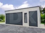 Mobilgarázs hátra lejtős tető 6.0m x 5.8m tiszta fehér színű