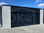 Mobilgarázs 7m x 6m hátra lejtős tető szekcionált kapuval