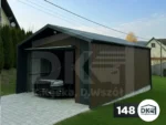 Faház jellegű lemezgarázs 4m x 6m nyeregtetővel Dió