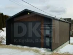 Faház jellegű lemezgarázs 4m x 6m nyeregtetővel Dió