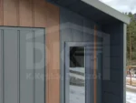 Faház jellegű lemezgarázs 4m x 6m nyeregtetővel Dió