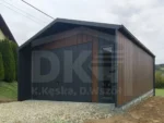 Faház jellegű lemezgarázs 4m x 6m nyeregtetővel Dió