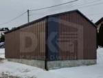 Faház jellegű lemezgarázs 4m x 6m nyeregtetővel Dió