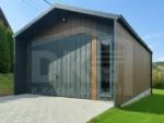 Faház jellegű lemezgarázs 4m x 6m nyeregtetővel Dió