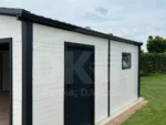 Modern szigetelt szendvicspanel garázs nyeregtetővel 6m x 5.8m