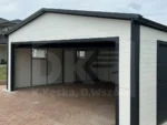 Modern szigetelt szendvicspanel garázs nyeregtetővel 6m x 5.8m