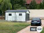 Modern szigetelt szendvicspanel garázs nyeregtetővel 6m x 5.8m